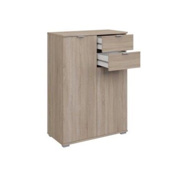 COMOS je nábytok, ktorý je v jednoduchom prevedení s čistými líniami. Na výber viacero prvkov COMOS.Komoda je vyrobená z kvalitných LTD dosiek. Sú nenáročné na údržbu. Komoda je dvojdverová, disponuje tiež dvomi praktickými zásuvkami.Farebné prevedenie:  dub Sonoma.Rozmery:šírka: 71 cmvýška: 101 cmhĺbka: 35 cm.Dodávame v demontovanom stave.