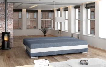 NABBI Copparo rozkladacia pohovka s úložným priestorom svetlosivá / biela / vzor – Obrázok 4