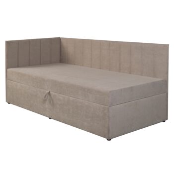 KONDELA Cropi čalúnená jednolôžková posteľ (váľanda) béžová – Obrázok 2