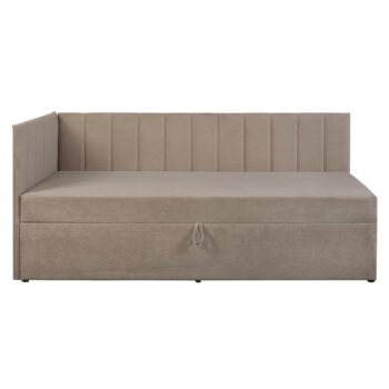 KONDELA Cropi čalúnená jednolôžková posteľ (váľanda) béžová – Obrázok 5