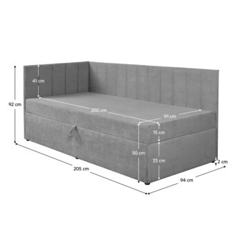 Čalúnená jednolôžková posteľ Cropi v elegantnej sivej farbe je ideálnym riešením pre moderné interiéry. Táto posteľ, značky KONDELA, ponúka nielen štýlový vzhľad, ale aj praktické využitie vďaka úložnému priestoru. Je navrhnutá pre jednu osobu a jej rozmery sú 91 cm na šírku a 200 cm na hĺbku,…