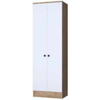 Predsiňová zostava CUBE – Elegantná skriňa pre predsieň a obývacia izbaS predsieňovou zostavou CUBE získate štýlové a praktické riešenie pre usporiadanie vašej predsiene alebo obývacej izby. Spojenie moderného dizajnu v kombinácii bielej farby a orechového dekoru prináša harmóniu a funkčnosť do každého interiéru.Hlavné vlastnosti:Typ tovaru: predsieňová zostava vo forme skrineRozmer: 182.8 x 59.8 x 37.5 cmFarba: biela + orechMateriál: melamín, VT laminátHrúbka materiálu: 18 mmPočet dvierok: 2Zostava obsahuje: skriňa s vešiakmi a policou na topánkyVhodné do miestnosti: predsieň a obývacia izbaDodatočné informácie: dodávame v demonte, možno pripevniť k steneSkriňa CUBE ponúka dostatok priestoru na uloženie kabátov, topánok a ďalších nevyhnutností. Vnútorná časť je vybavená vešiakmi na odevy a praktickou policou na topánky, čo umožňuje jednoduchú organizáciu a prehľadnosť.Vysoko kvalitné materiály, ako je melamín a VT laminát, zaisťujú odolnosť voči každodennému opotrebovaniu a jednoduchú údržbu. Možnosť pripevnenia k stene zaručuje stabilitu a bezpečnosť produktu.Objednajte si predsieňovú zostavu CUBE ešte dnes a premeňte svoj vstupný priestor alebo obývaciu izbu na dokonale organizovaný a štýlový kútik!