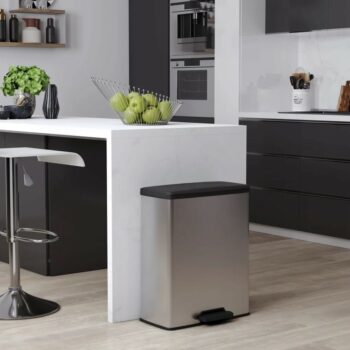 CURVER Deco Bin Odpadkový Kôš na triedený odpad Strieborná/čierna 26l 26l, 26 + 26 l