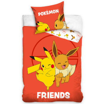 Carbotex Detská obliečka Pokémon Eeve a Pikachu,140 x 200 cm, 70 x 90 cm