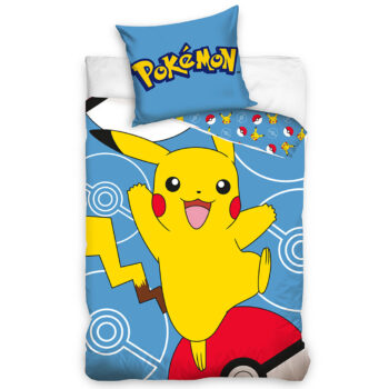Carbotex Detská obliečka Pokémon Pikachu aPokéball, 140 x 200 cm, 70 x 90 cm