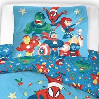 Carbotex Detské bavlnené obliečky Avengers Vianočná Jazda, 140 x 200 cm, 70 x 90 cm