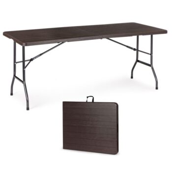 Cateringový stôl rozkladací 180 cm - tmavohnedý