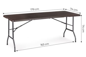 Cateringový stôl rozkladací 180 cm - tmavohnedý