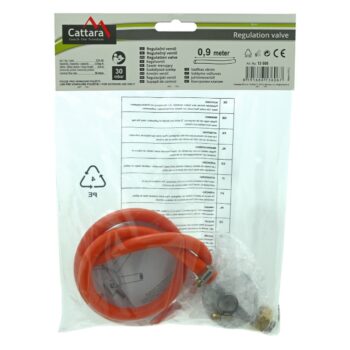 Cattara 13606 Plynový regulátor tlaku 30 mbar EN16129 s hadicou 0,9 m, S