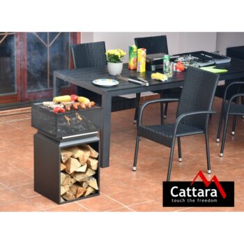 Cattara Prenosné ohnisko s mriežkou Cube, 74 cm