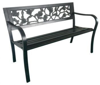 Čierna záhradná lavička 125 x 53 x 77 cm