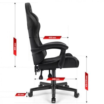 Čierne herné kreslo 1004 BLACK