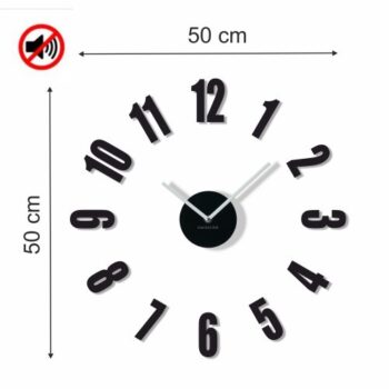 Čierne nalepovacie hodiny do spálne