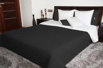 Čierno biely obojstranný prehoz na posteľ prešívaný Šírka: 75 cm | Dĺžka: 220 cm Šírka: 75 cm | Dĺžka: 220 cm