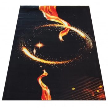 Čierny koberec s ohnivým kruhom Šírka: 60 cm | Dĺžka: 100 cm