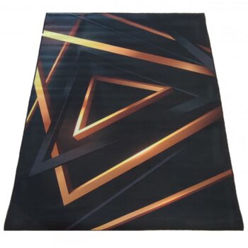 Čierny koberec so zlatým vzorom Šírka: 60 cm | Dĺžka: 100 cm