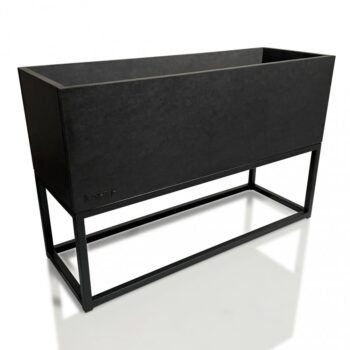 Čierny kovový kvetináč LOFT FIORINO 62X22X40 cm