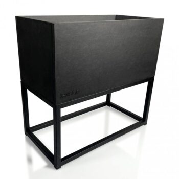 Čierny matný kovový kvetináč LOFT FIORINO 42X22X40 cm