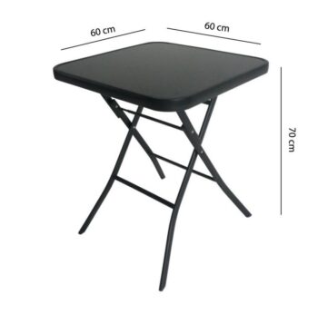 Čierny skladací záhradný stôl 60 cm