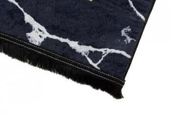 Čierny trendový koberec so zlatým geometrickým vzorom Šírka: 80 cm | Dĺžka: 150 cm