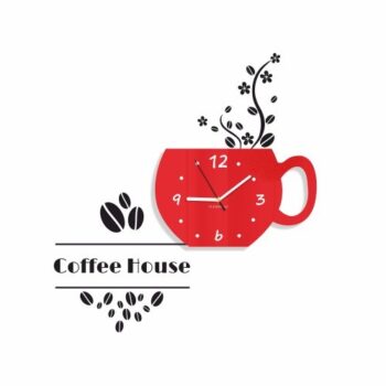 Coffee House dekoračné hodiny do kuchyne tmavomodrá