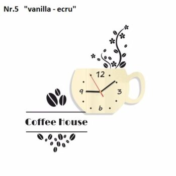 Coffee House dekoračné hodiny do kuchyne tmavomodrá