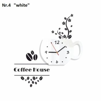 Coffee House dekoračné hodiny do kuchyne tmavožltá