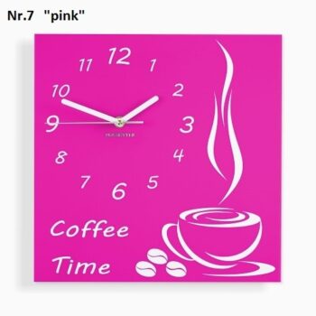 Coffee Time nástenné kuchynské hodiny biela