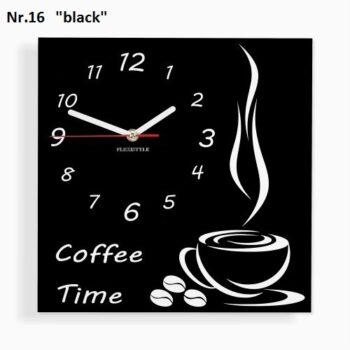 Coffee Time nástenné kuchynské hodiny čierna