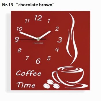 Coffee Time nástenné kuchynské hodiny hnedá