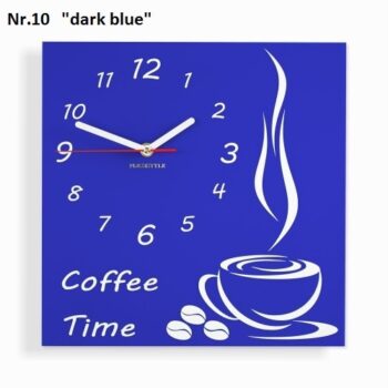 Coffee Time nástenné kuchynské hodiny tmavomodrá