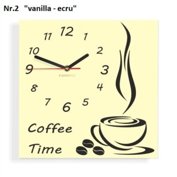 Coffee Time nástenné kuchynské hodiny vanilla-ecru