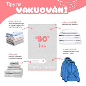 Compactor 2-dielna sada vákuových úložných vriec Bag Aspispace XL, 80 x 130 cm, XL