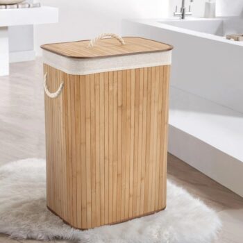 Compactor Kôš na špinavú bielizeň Bamboo hranatý, prírodná