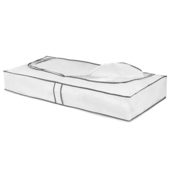 Compactor Nizky textilný úložný box Compactor Life, 108 x 45 x15 cm, sivo-biely