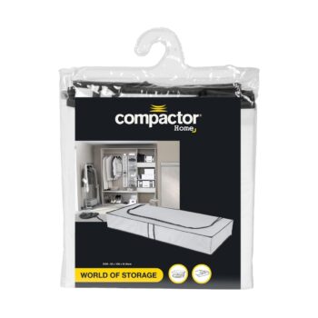Compactor Nizky textilný úložný box Compactor Life, 108 x 45 x15 cm, sivo-biely