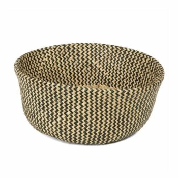 Compactor Pletený úložný košík z morskej trávy Belly, 45 x 36 cm, čierna, L