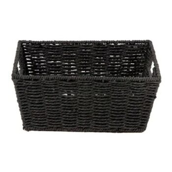 Compactor Ručne pletený košík ETNA, 31 x 24 x 14 cm, čierna