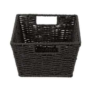 Compactor Ručne pletený košík ETNA, 31 x 24 x 14 cm, čierna