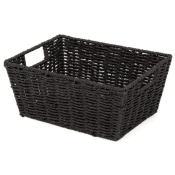 Compactor Ručne pletený košík ETNA, 31 x 24 x 14 cm, čierna