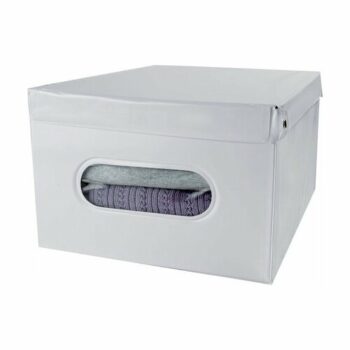 Compactor Skladacia úložná krabica s vekom SMART, 50 x 42 x 28 cm, biela, L