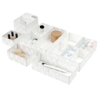 Compactor Úložný organizér do zásuvky Compactor TEX - košík S, 12 x 12 x 7 cm, biely, S