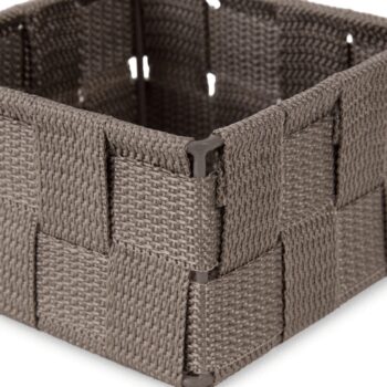 Compactor Úložný organizér do zásuvky Compactor TEX - košík S, 12 x 12 x 7 cm, čokololádový, S