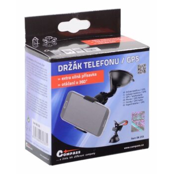 Compass Držiak telefónu / GPS na prísavku Clips, čierna