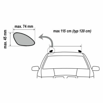 Compass Priečny uzamykateľný nosník ALU-TOP TÜV 120 cm, 2 ks