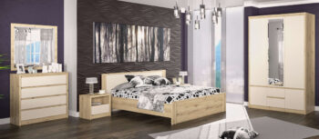 Začínajte deň a ukončujte ho v príjemnom objatí manželskej postele s roštom DAICOS LB-140 140x200 cm. Jej elegancia, štýl a moderná jemnosť si Vás omotá okolo prsta. Vyrobená je z kvalitnej drevotrieskovej dosky v nádhernom farebnom prevedení dub artisan v kombinácii so champagne, ktorá je na čele…