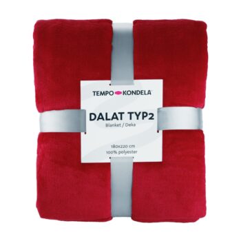 DALAT TYP 2: Plyšová deka Dalat Typ 2 180x220 cm - červená; materiál: polyester; rozmery (DxŠ): 220x180 cm.