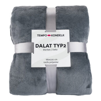 DALAT TYP 2: Plyšová deka Dalat Typ 2 180x220 cm - tmavosivá; materiál: polyester; rozmery (DxŠ): 220x180 cm.