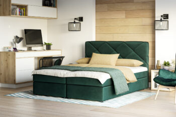 Štýlová manželská posteľ DALILA je v modernom a elegantnom prevedení. Patrí medzi postele typu BOXSPRING. Výrazným dizajnovým prvkom je jej čelo, ktoré tiež ochráni vašu stenu pred oderom.Posteľ je čalúnená látkou ITAKA 16.  Súčasťou postele je kvalitný bonellový matrac. Pre väčší komfort si môžete dokúpiť praktický vrchný krycí matrac TOPPER (viď. doporučené produkty).Disponuje veľkým úložným priestorom, ktorý je vhodný na uloženie perín, obliečok a podobne.Rozmery (š,v,h): 145 x 102 x 208 cm. Výška čela postele: 102 cm. Výška spacej plochy: 47 cm. Výška nožičiek: 2 cm. Spacia plocha: 140 x 200 cm.V našej ponuke nájdete aj ďalšie prevedenia a rozmery manželských postelí DALILA.Dodávame v demontovanom stave.