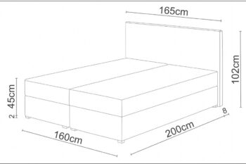 Štýlová manželská posteľ DALILA je v modernom a elegantnom prevedení. Patrí medzi postele typu BOXSPRING. Výrazným dizajnovým prvkom je jej čelo, ktoré tiež ochráni vašu stenu pred oderom.Posteľ je čalúnená látkou ITAKA 16.  Súčasťou postele je kvalitný bonellový matrac. Pre väčší komfort si môžete dokúpiť praktický vrchný krycí matrac TOPPER (viď. doporučené produkty).Disponuje veľkým úložným priestorom, ktorý je vhodný na uloženie perín, obliečok a podobne.Rozmery (š,v,h): 165 x 102 x 208 cm. Výška čela postele: 102 cm. Výška spacej plochy: 47 cm. Výška nožičiek: 2 cm. Spacia plocha: 160 x 200 cm.V našej ponuke nájdete aj ďalšie prevedenia a rozmery manželských postelí DALILA.Dodávame v demontovanom stave.